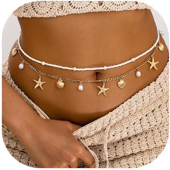 Body Chain Jewelry - Starfish Waist Chain Women Adjustable Layered