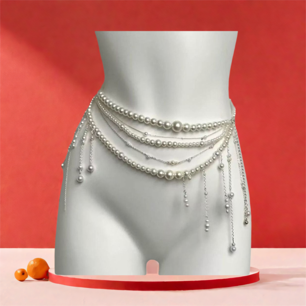Body Chain Jewelry - Fashion Women's Pearl Waist Chains Floral