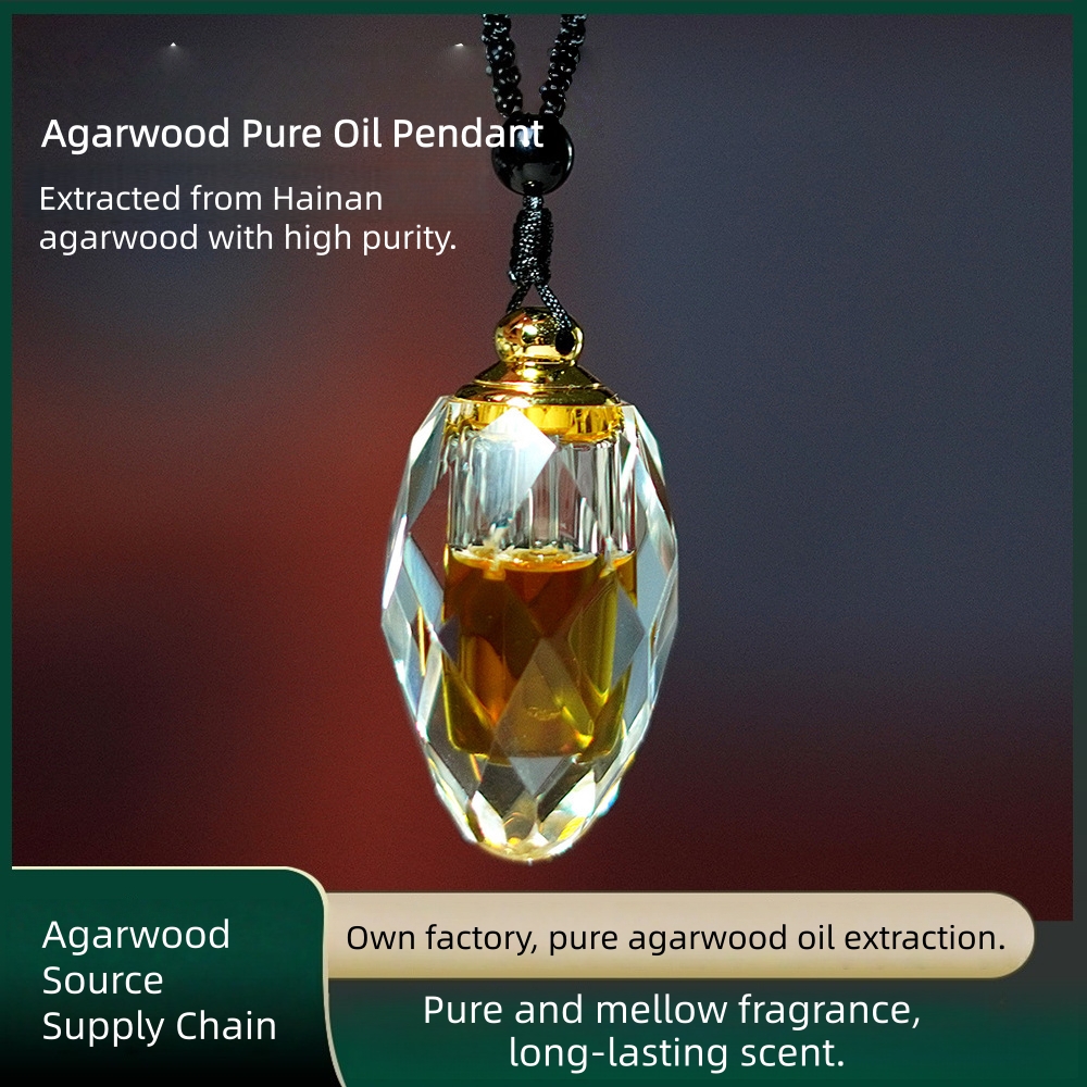 Body Jewelry Co - Heart-Shaped Agarwood Essential Oil Pendant,High-Purity Agarwood