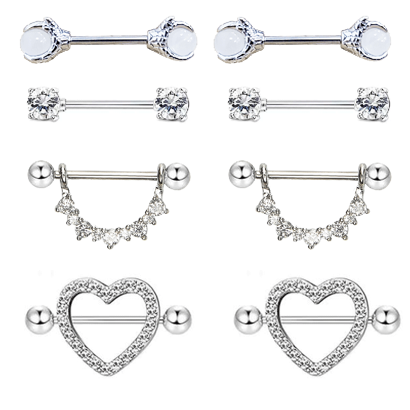 Body Jewelry 4 U - 4 pairs of stainless steel European