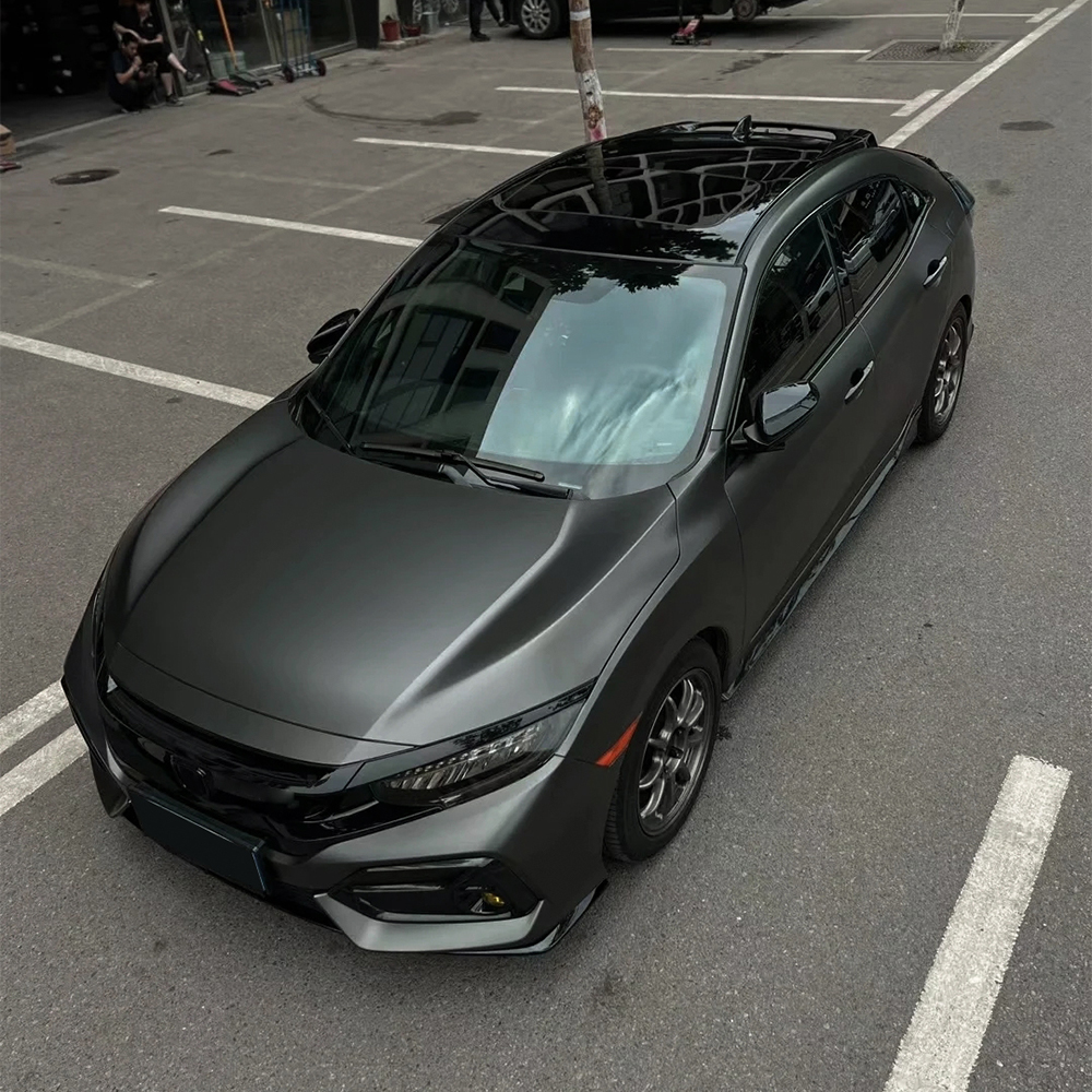 Body Jewelry Stickers - Car Sticker Diamond Metal Grey Wrapping