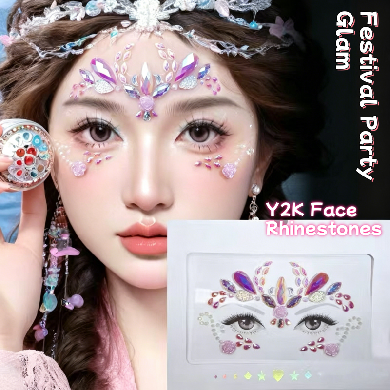 Body Jewelry Stickers - Y2K Face Rhinestones – Butterfly &