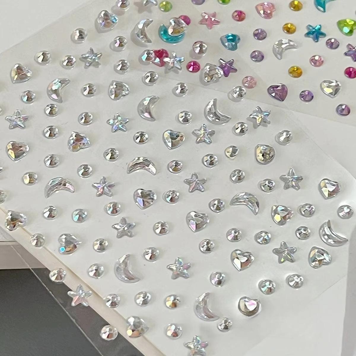 1/2pcs 3D Star Moon Heart Rhin - đánh giá và giá Body Jewelry Stickers