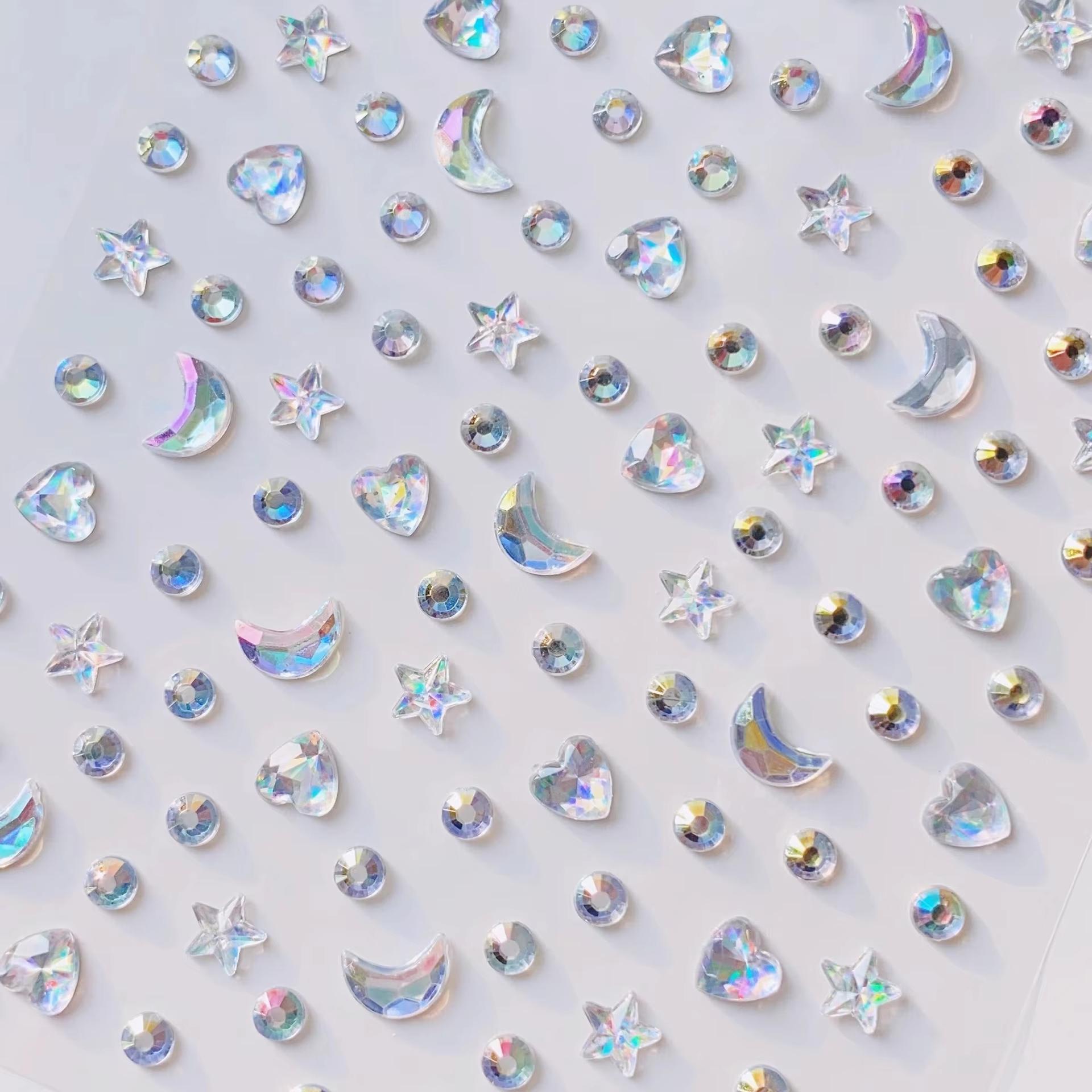 1/2pcs 3D Star Moon Heart Rhin - đánh giá và giá Body Jewelry Stickers