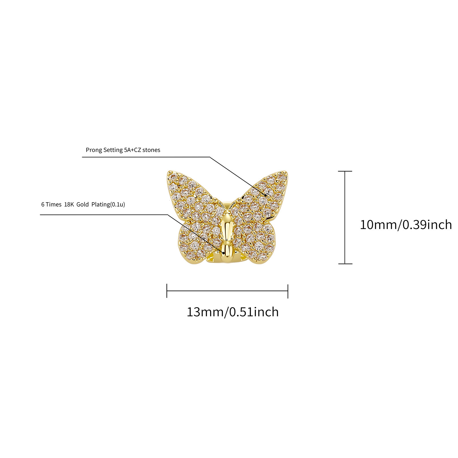1Piece Trend Butterfly Zircon  - đánh giá và giá Body Jewelry Trend