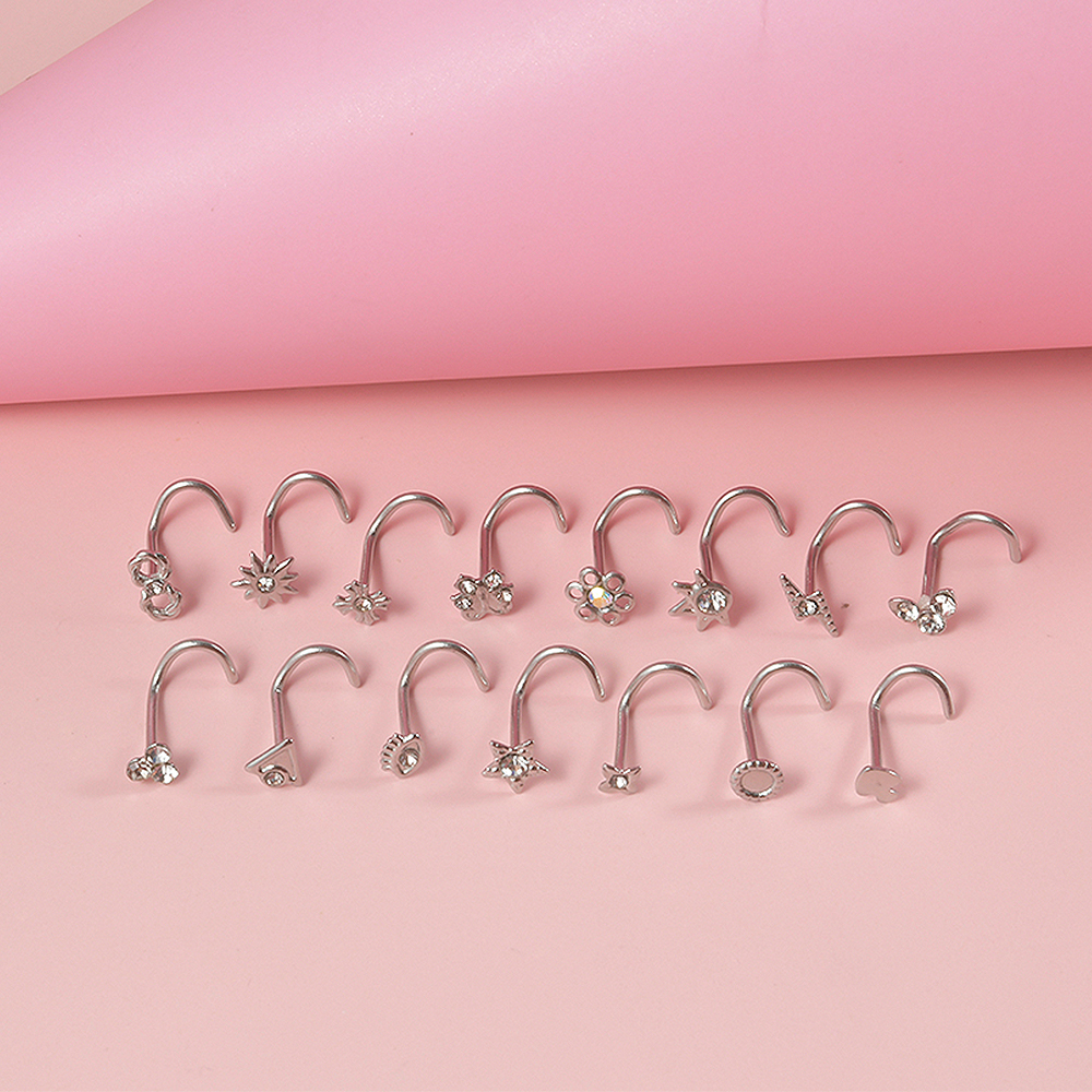1-15PCS Stainless Steel Nose S - đánh giá và giá Body Jewelry Etc