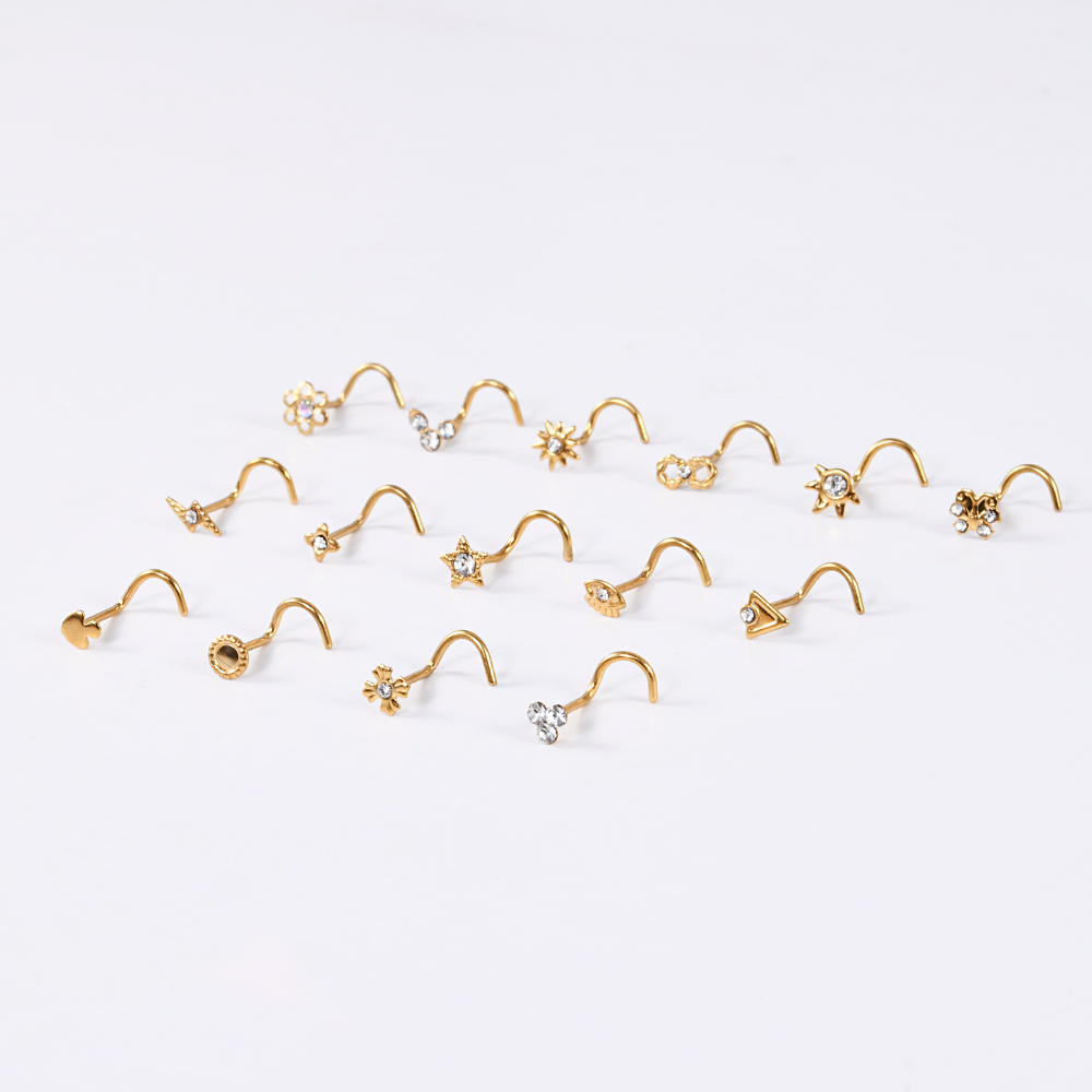 1-15PCS Stainless Steel Nose S - đánh giá và giá Body Jewelry Etc