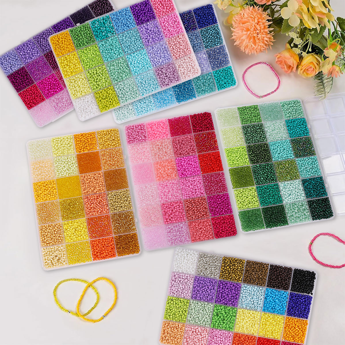5200pcs 3mm Glass Seed Beads K - đánh giá và giá Body Jewelry Organizer
