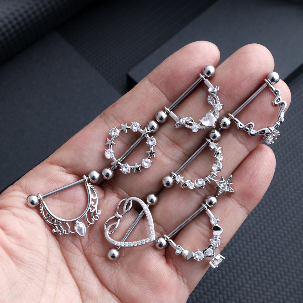 2pcs Mixed-style Lettering Flo - đánh giá và giá Body Jewelry Nipple Rings