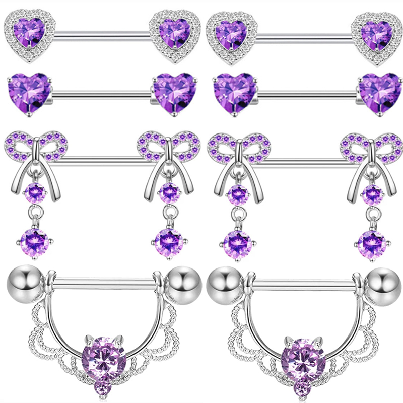 Purple Butterlfy  Nipple Pierc - đánh giá và giá Body Jewelry Nipple Rings