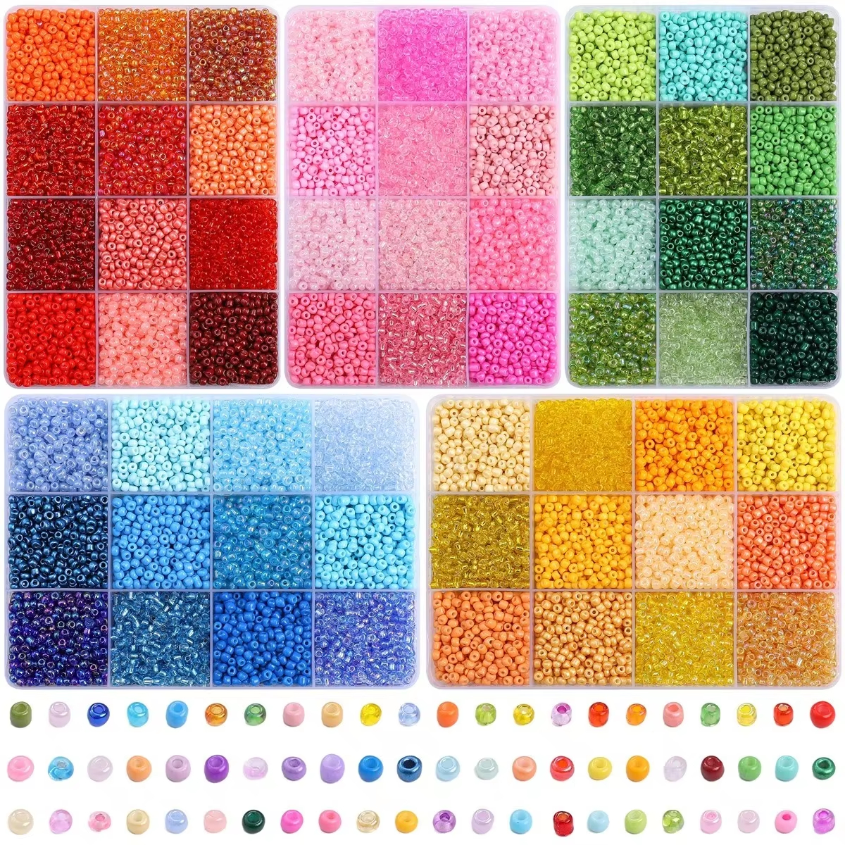 3600pcs 3mm Glass Seed Beads,  - đánh giá và giá Body Jewelry Organizer
