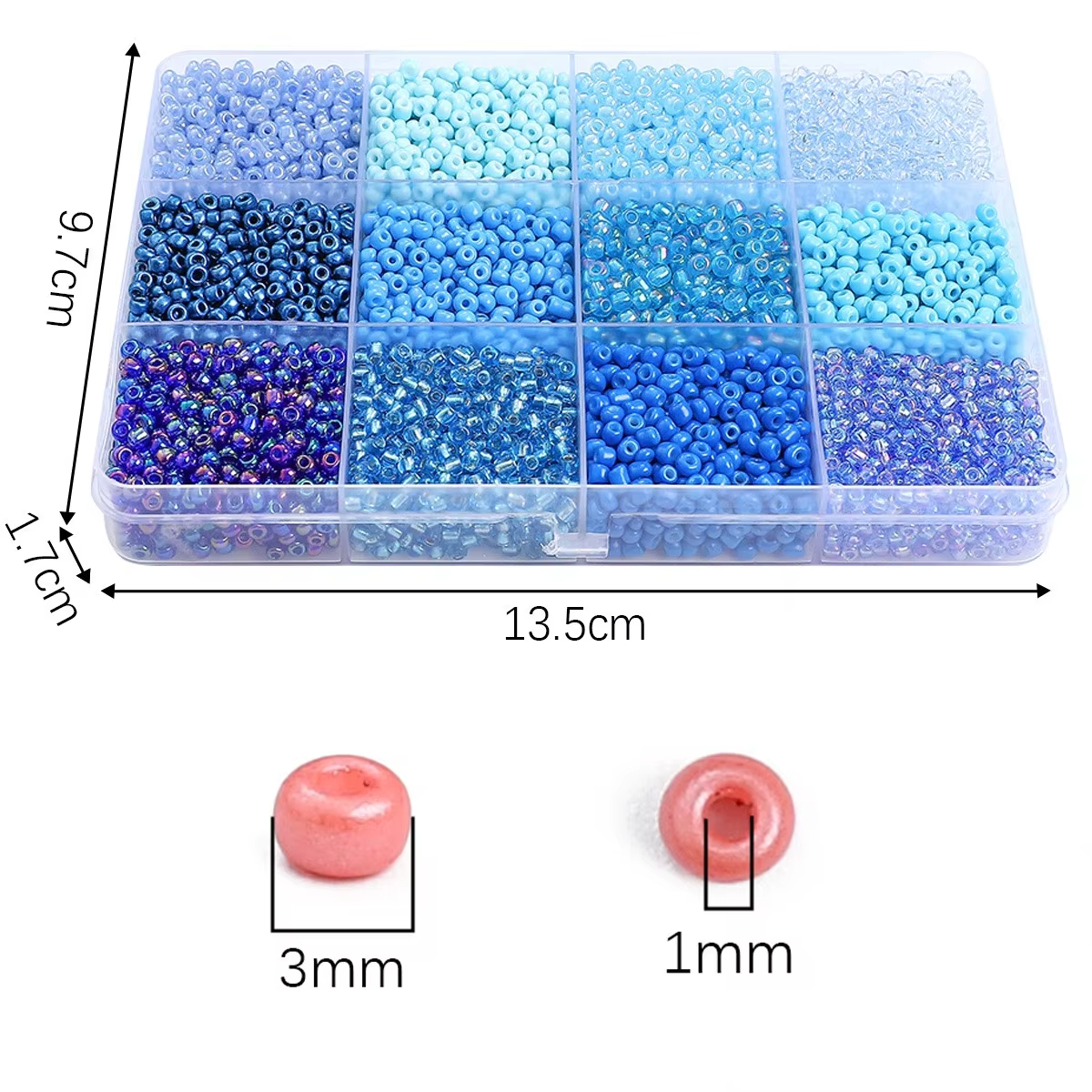 3600pcs 3mm Glass Seed Beads,  - đánh giá và giá Body Jewelry Organizer
