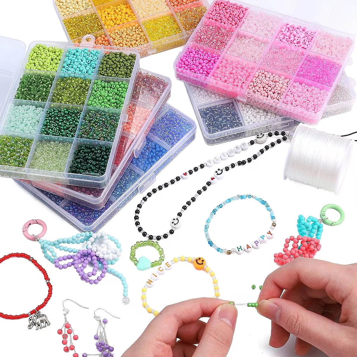 3600pcs 3mm Glass Seed Beads,  - đánh giá và giá Body Jewelry Organizer