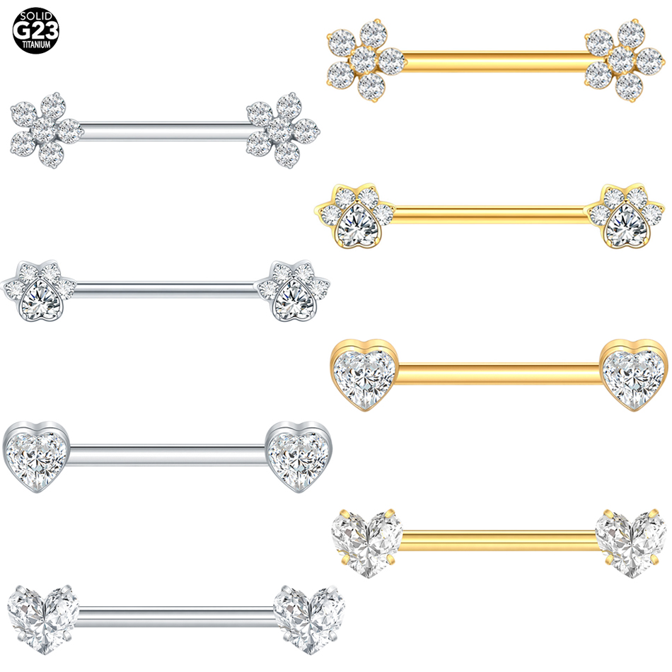 1Pc Titanium Flower Nipple Pie - đánh giá và giá Body Jewelry Nipple Rings