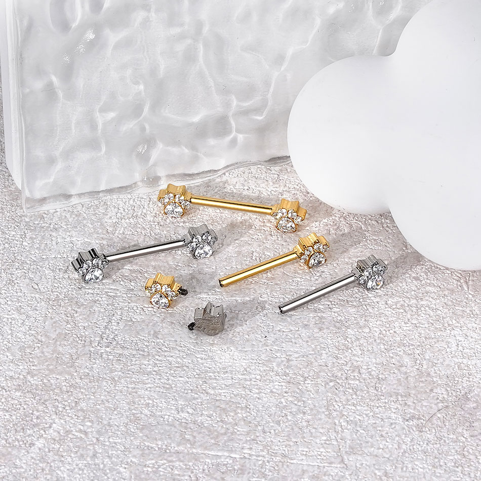 1Pc Titanium Flower Nipple Pie - đánh giá và giá Body Jewelry Nipple Rings