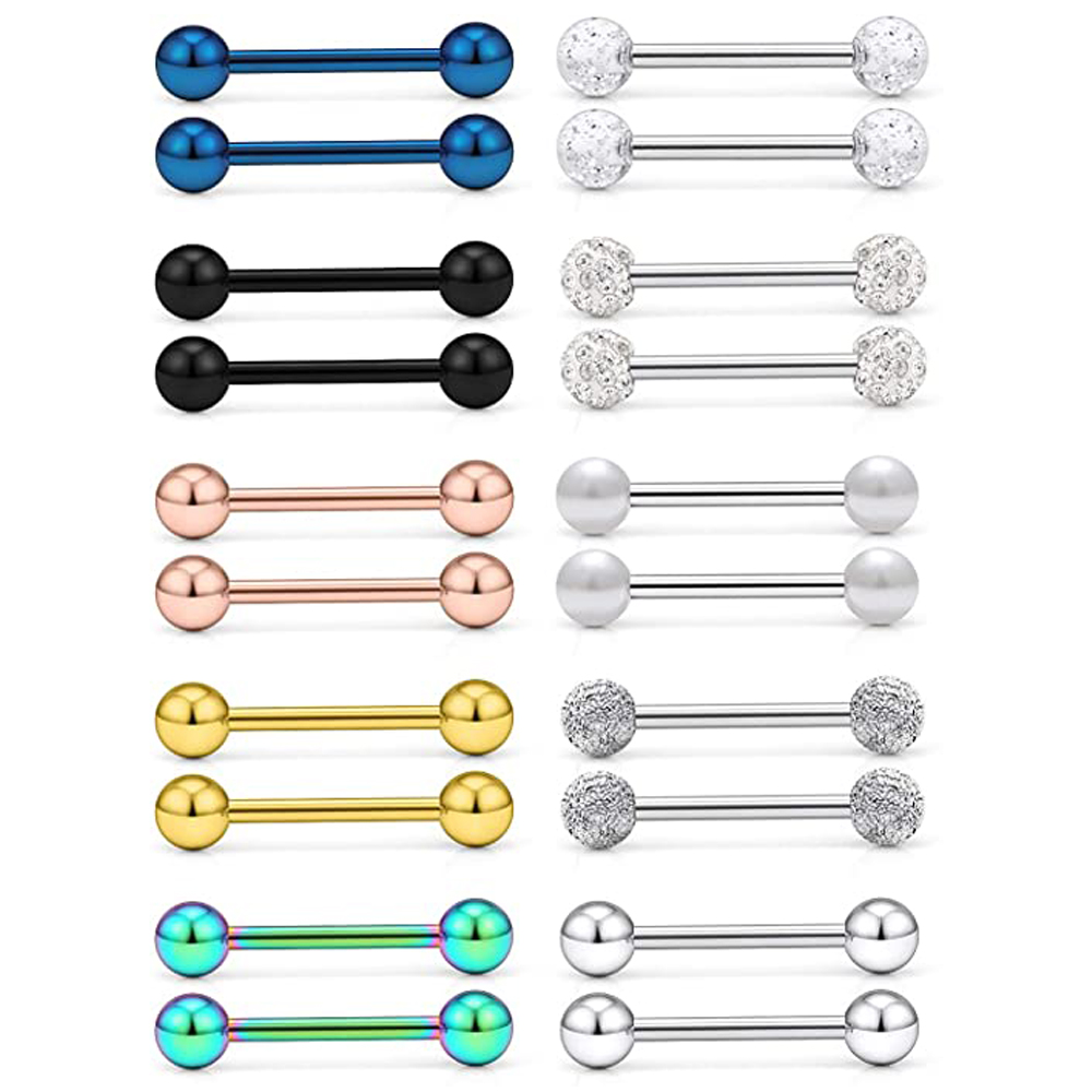 14G Tongue Rings Nipple Rings  - đánh giá và giá Body Jewelry Nipple Rings