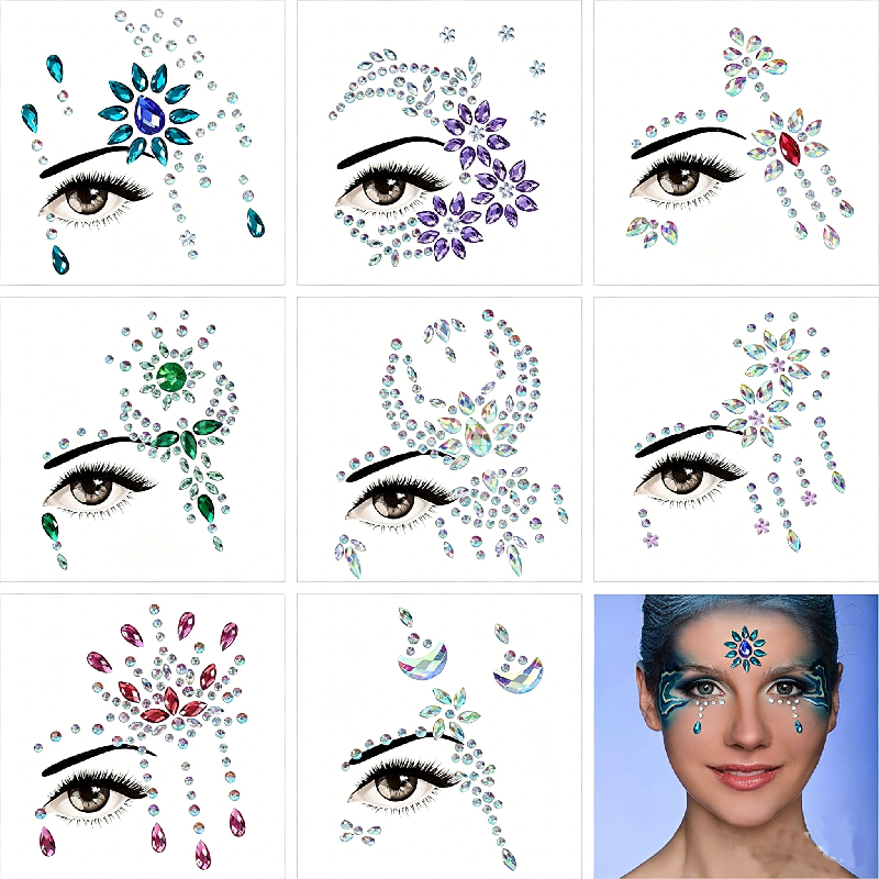 Half Face Mermaid Rhinestone S - đánh giá và giá Body Jewelry Stickers