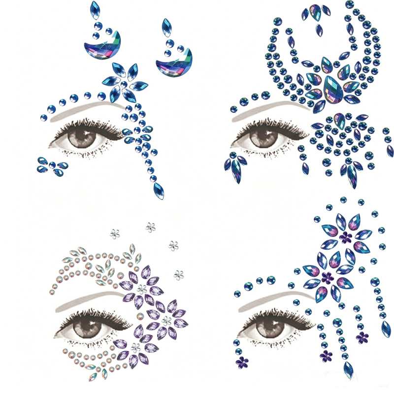 Half Face Mermaid Rhinestone S - đánh giá và giá Body Jewelry Stickers