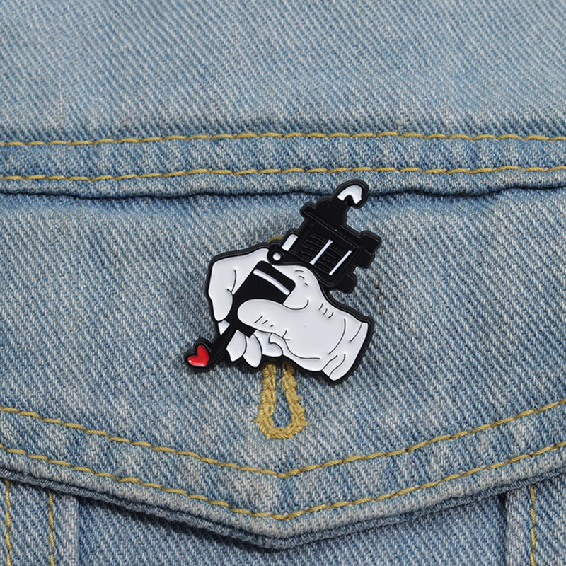 Love Heart Tattoo Enamel Pins  - đánh giá và giá Body Jewelry Stickers