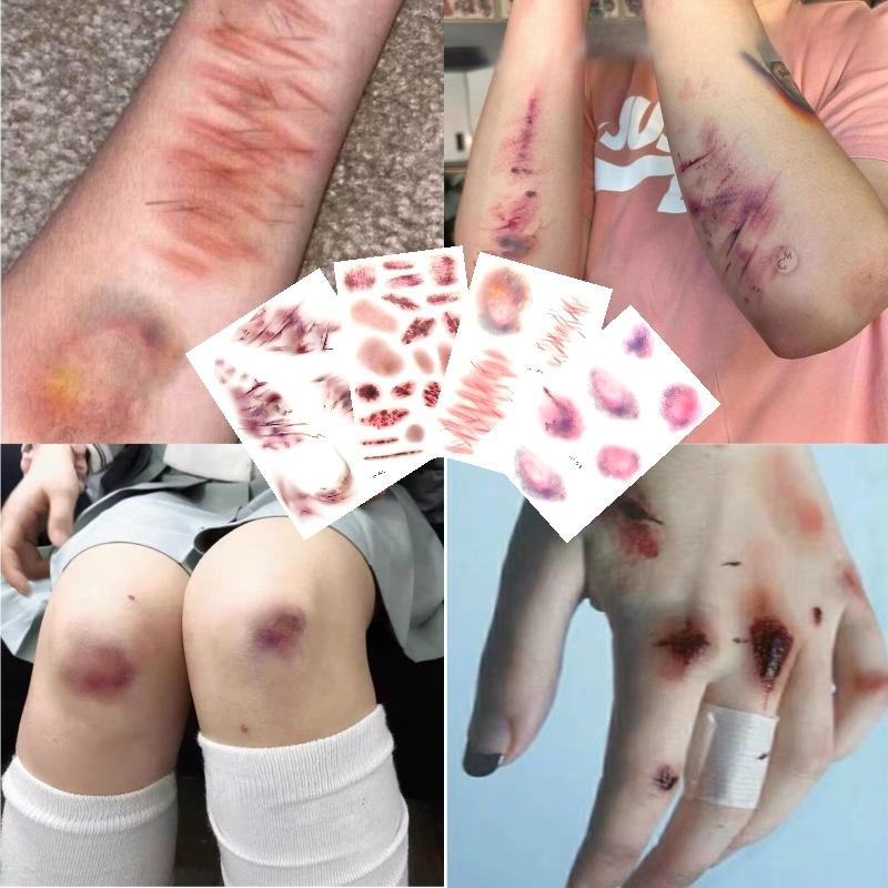 4 Sheets Halloween Wound Bruis - đánh giá và giá Body Jewelry Stickers