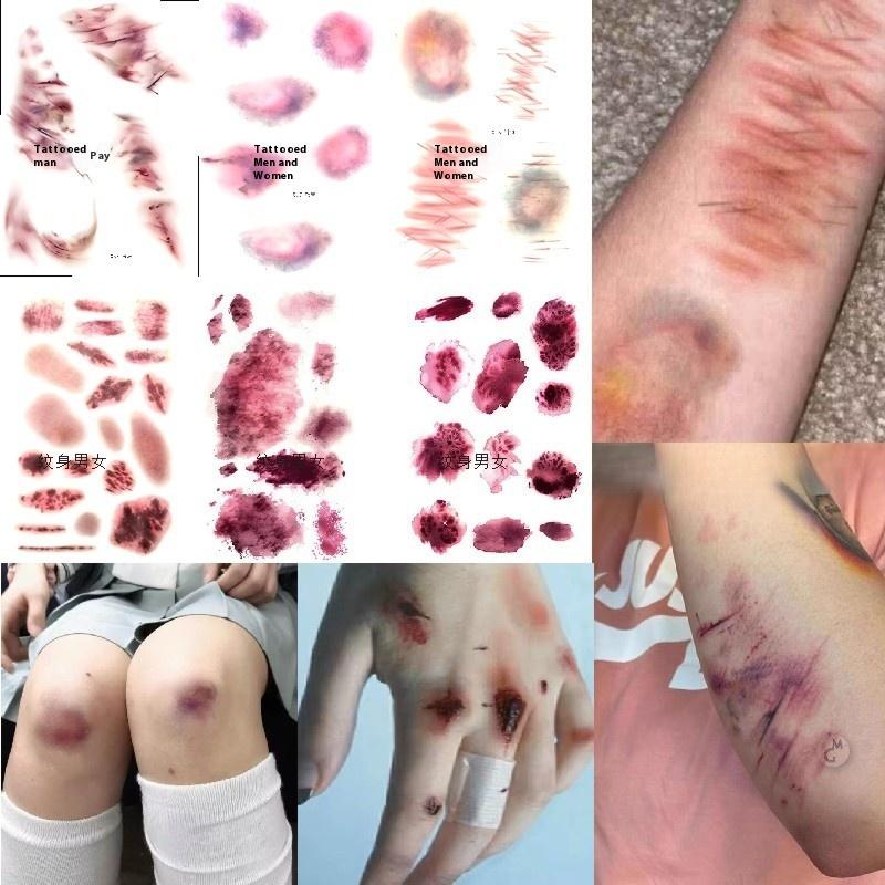 4 Sheets Halloween Wound Bruis - đánh giá và giá Body Jewelry Stickers