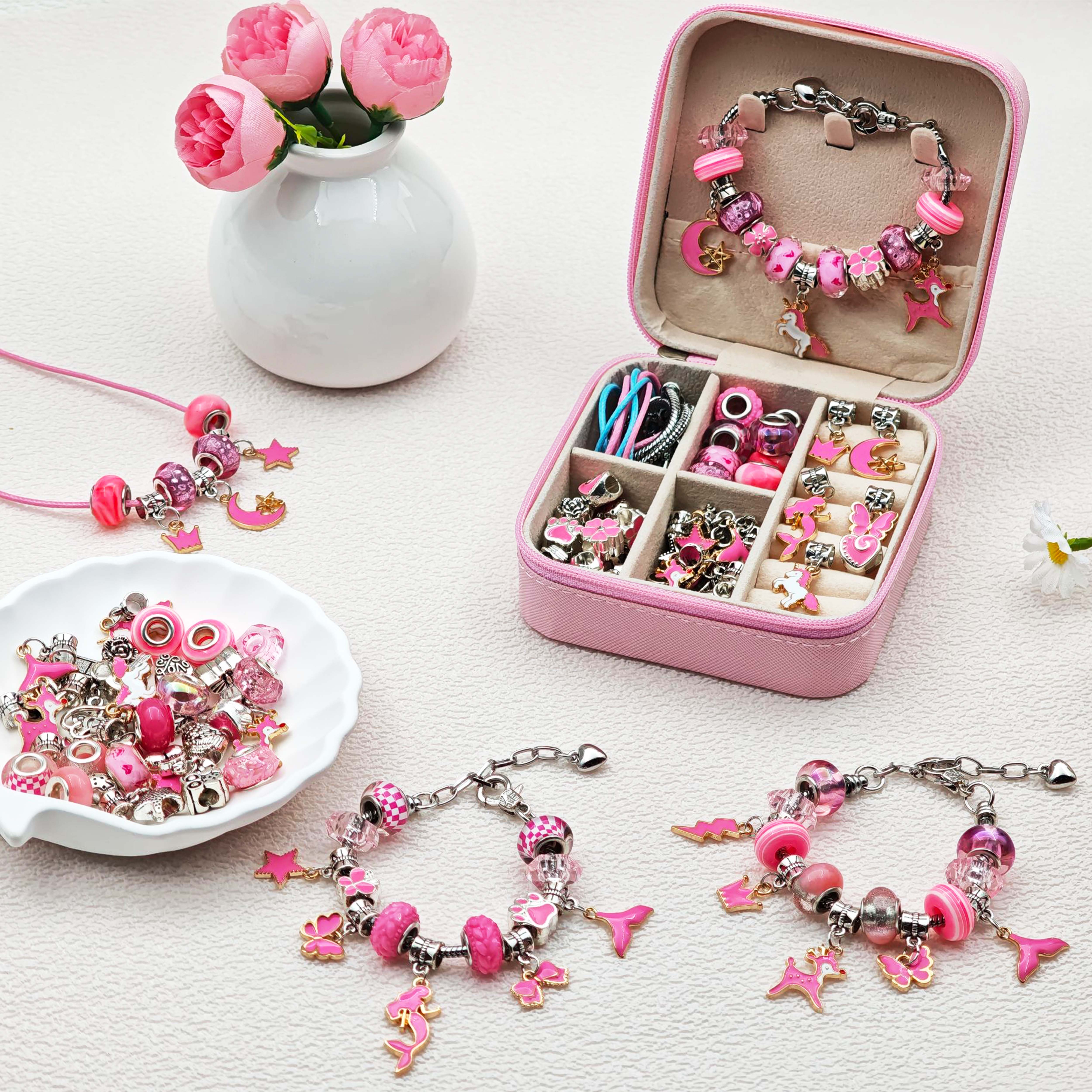 68pcs pink beaded jewelry set, - đánh giá và giá Body Jewelry Organizer