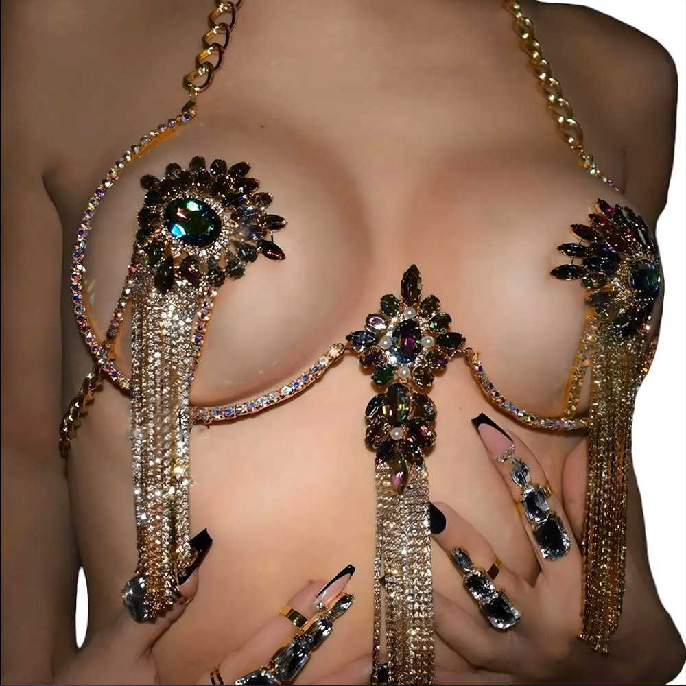 Sexy Tassel Color Crystal Ches - đánh giá và giá Body Jewelry Nipple Rings