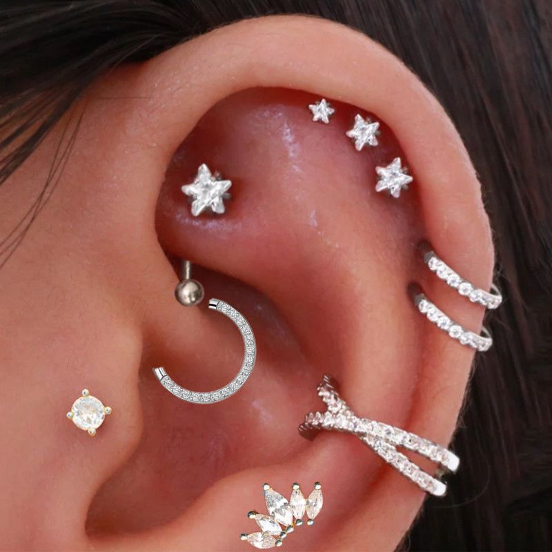 Helix Piercing Star Earrings W - đánh giá và giá Body Jewelry Trend