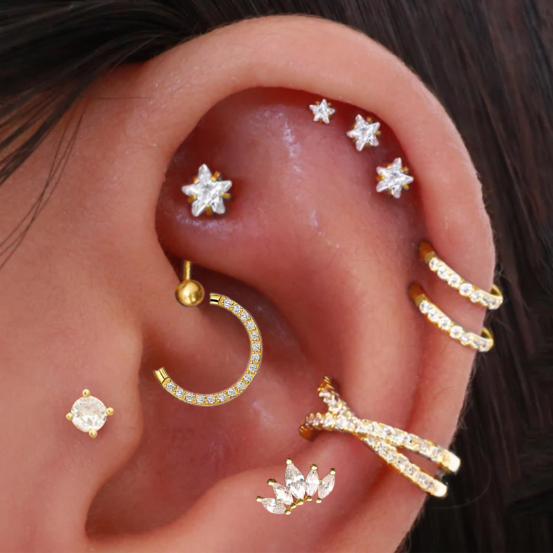 Helix Piercing Star Earrings W - đánh giá và giá Body Jewelry Trend